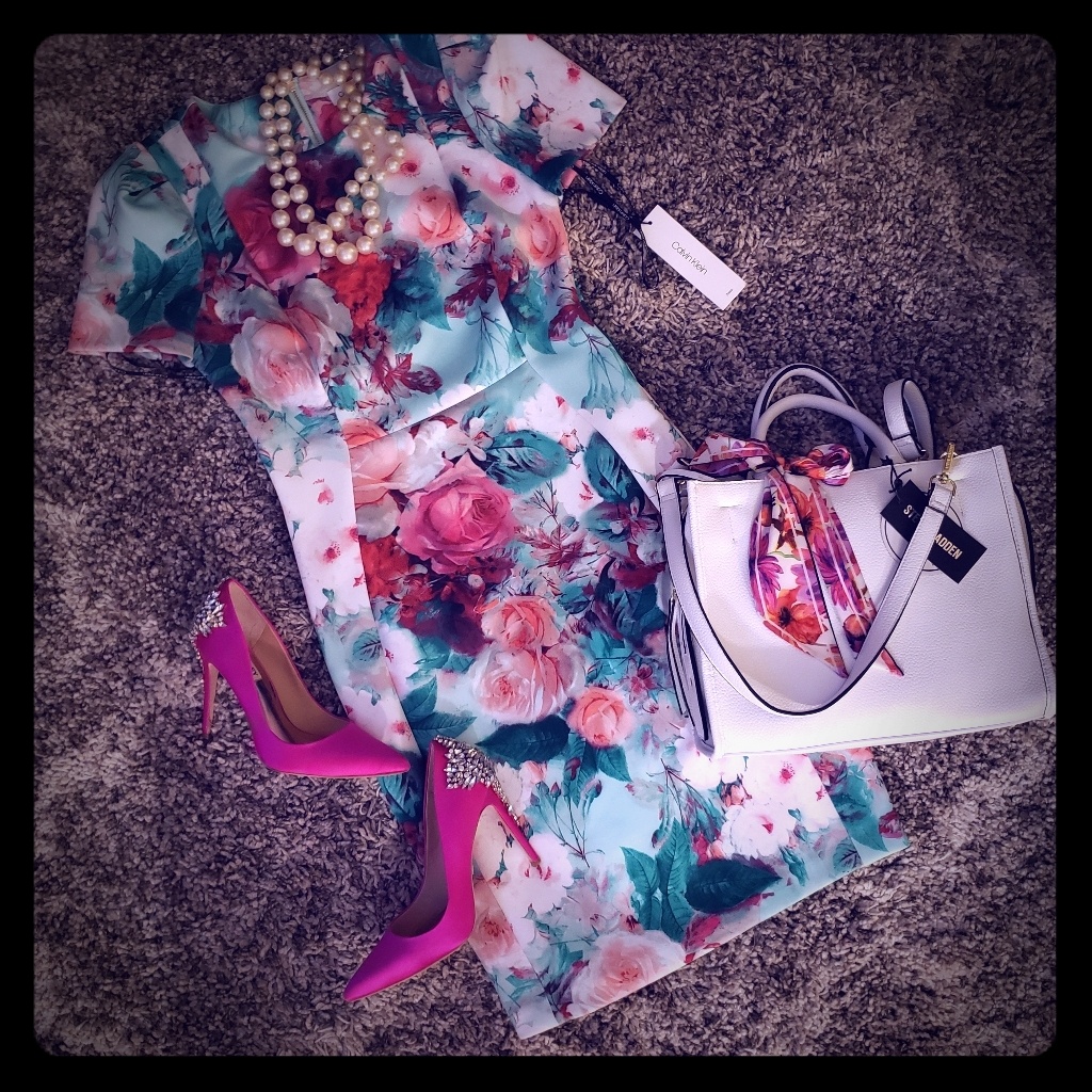 Calvin Klein Flower Dress Nwt